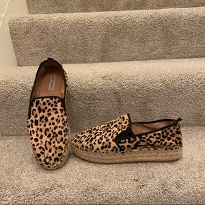 Steve Madden Leopard Print Espadrille Slip ons